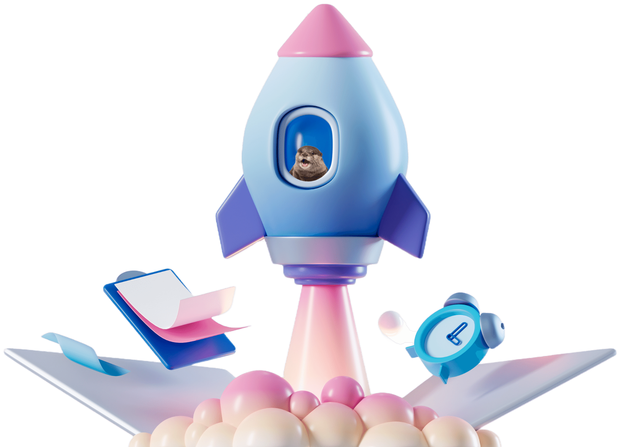 Otter launching in a rocket - partnerships taking flight